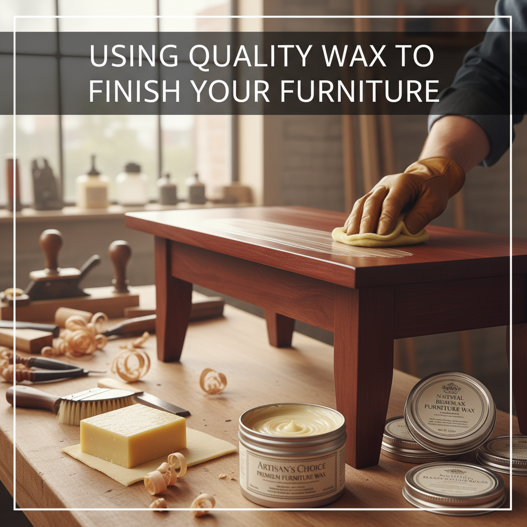 Professional blog header image for article titled: Using Quality Wax to Finish Your Furniture. High quality, relevant imagery, clean composition.