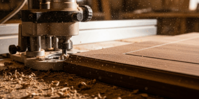 router table in a woodworking shop with router bit cutting a 20260331 084311